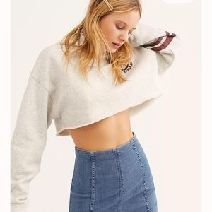 Free People Denim Bodycon Zip Up Skirt